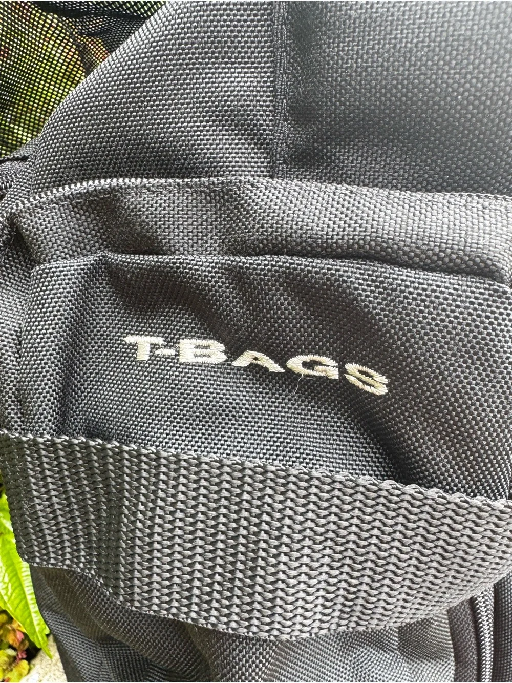 T-BAGS Black Motorcycle Luggage with Embroidered Logo